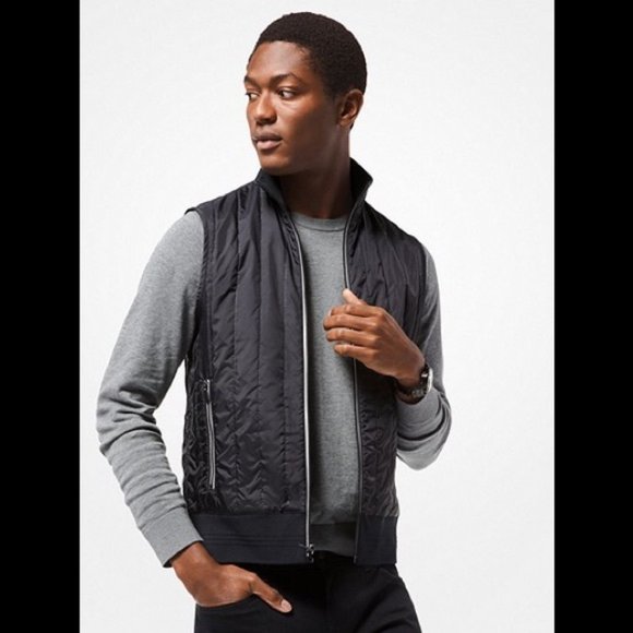 Michael Kors Other - Men’s Michael Kors Black Quilted Jersey Vest Medium NWT